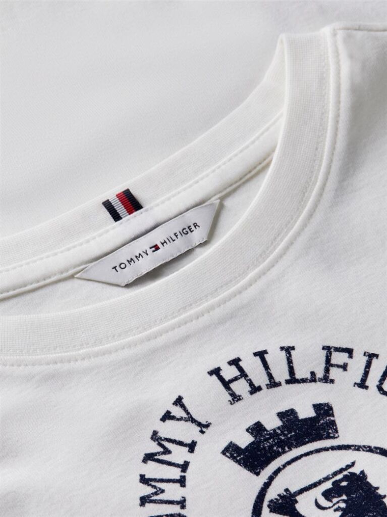 Άσπρο T-Shirt Σε Στενή Γραμμή Με Εφέ Washed  Γυναίκες