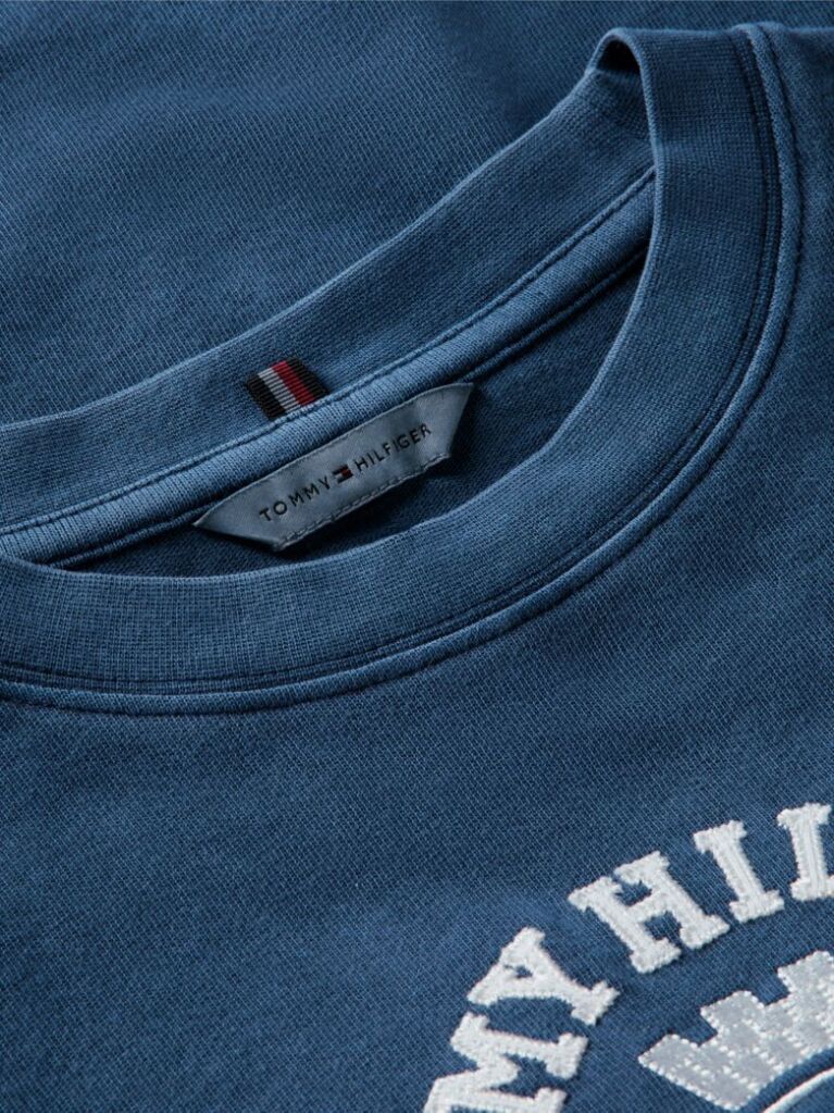 Blue Crest Embroidery Relaxed Washed Jersey T-Shirt  Women