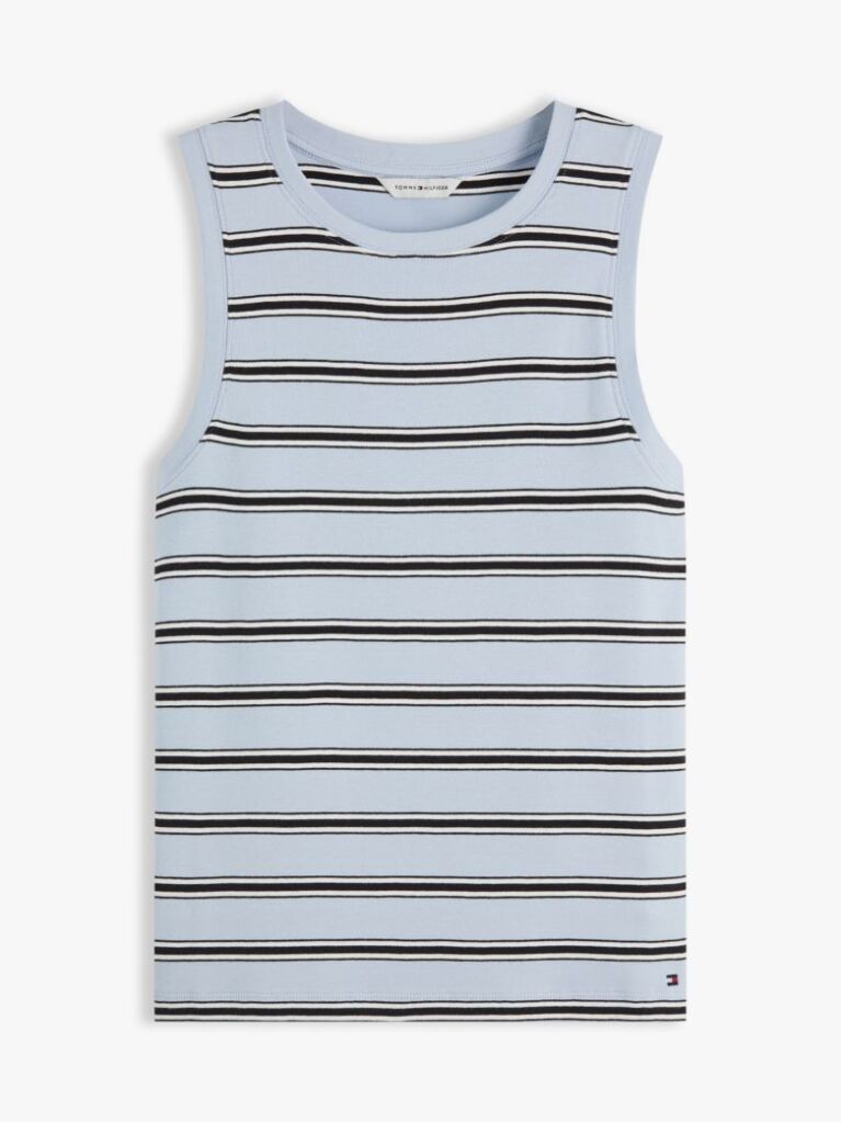 Multi Stripe Slim Crew Neck Tank Top  Women