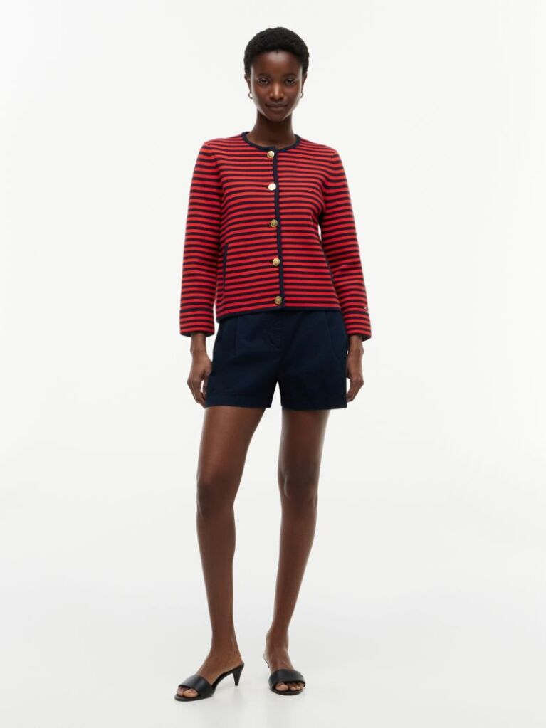 Multi Gold-Tone Button Boxy Cardigan  Women