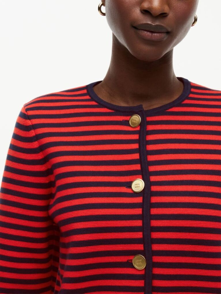 Multi Gold-Tone Button Boxy Cardigan  Women