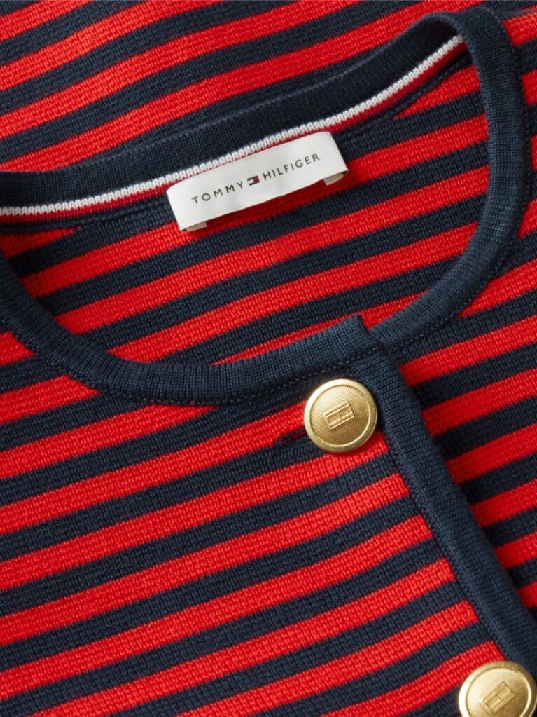 Multi Gold-Tone Button Boxy Cardigan  Women