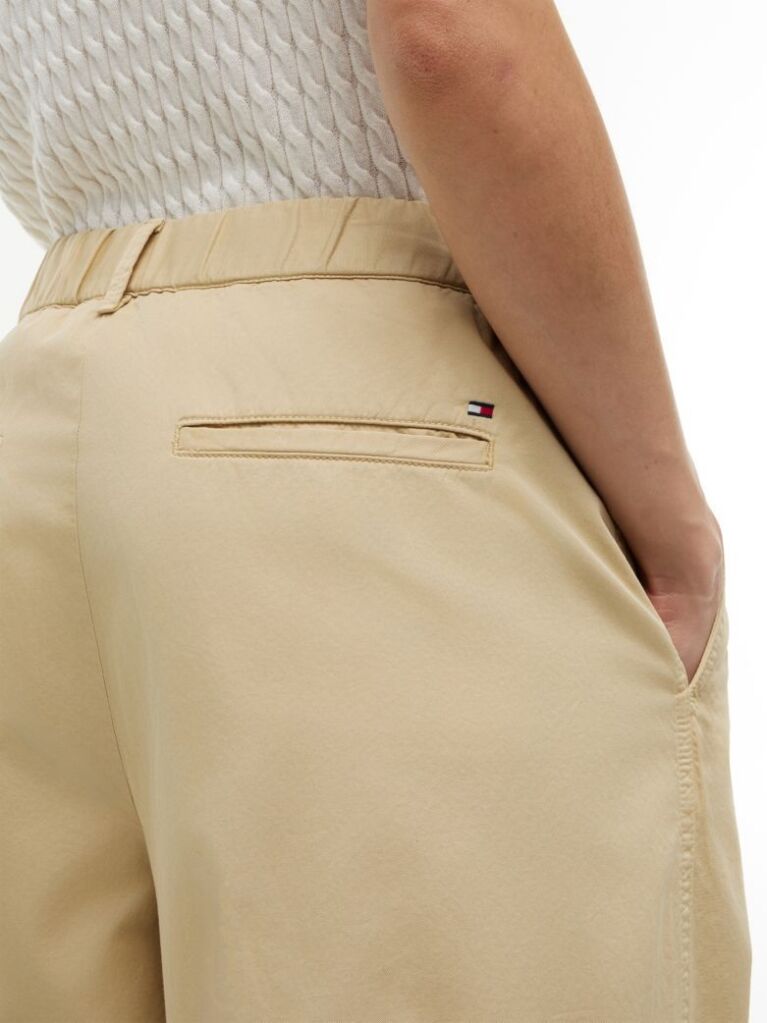 Μπεζ Παντελόνι Chinos Σε Barrel Γραμμή Με Washed Εφέ  Γυναίκες