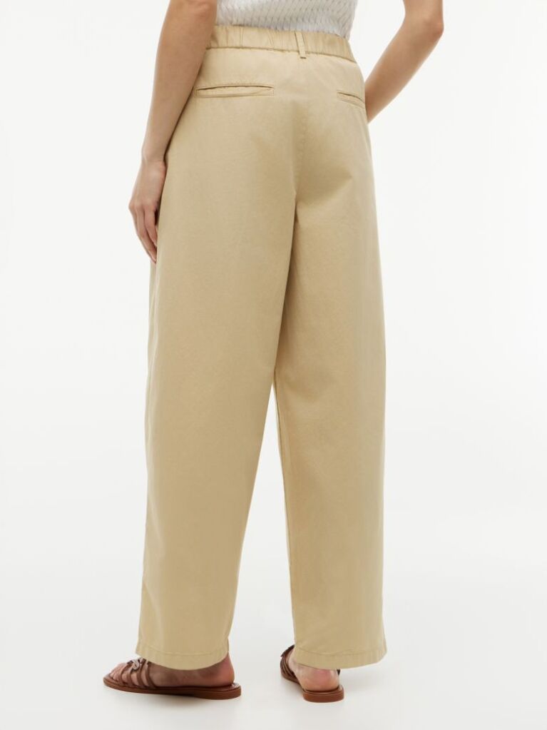 Μπεζ Παντελόνι Chinos Σε Barrel Γραμμή Με Washed Εφέ  Γυναίκες