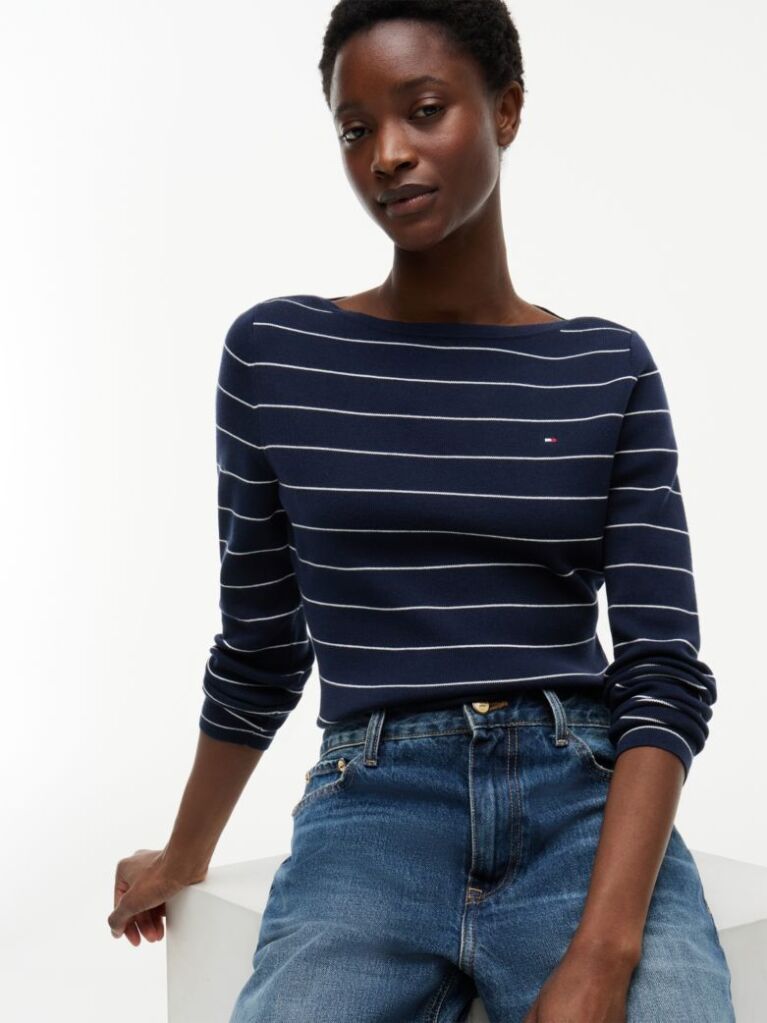 Multi Premium Knit Boat Neck Jumper  Women