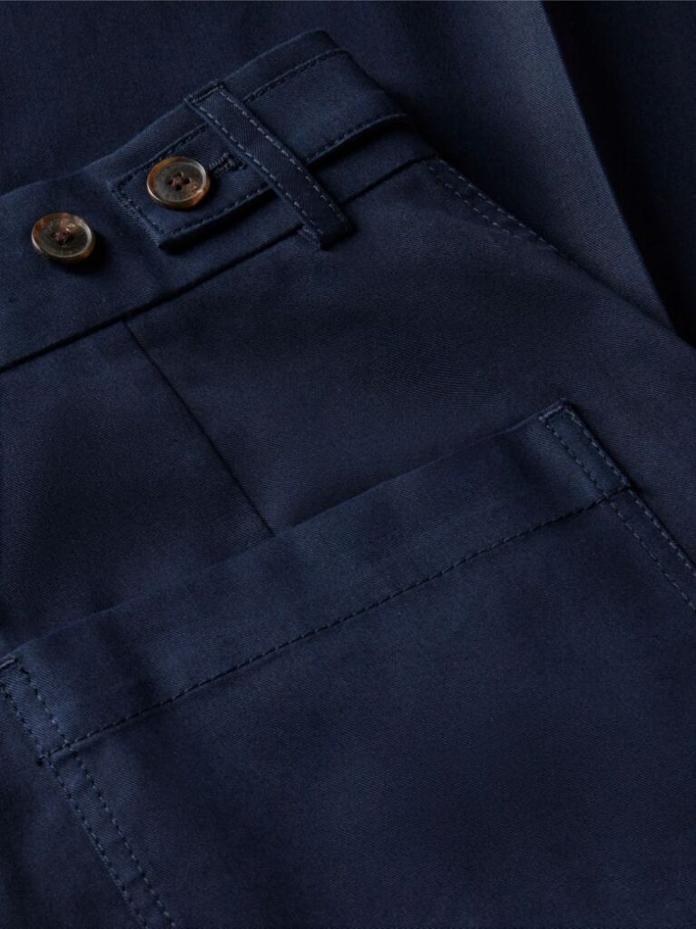 Blue Logo Embroidery Wide Leg Chinos  Women