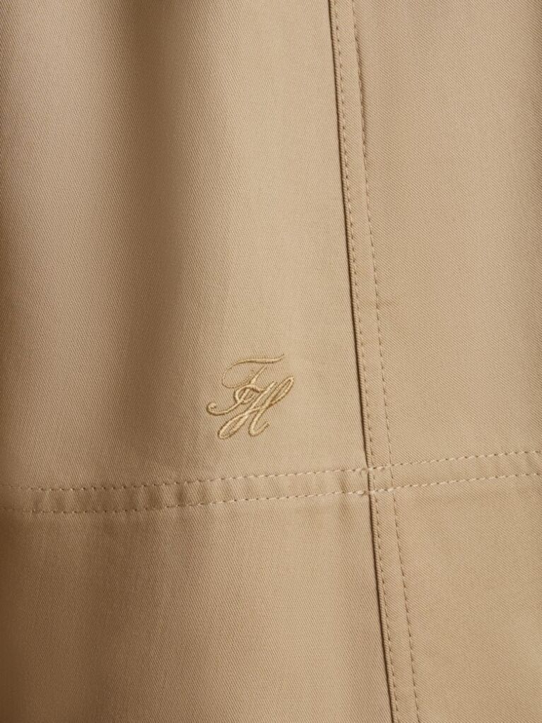 Beige Pleated Midi Chino Skirt  Women