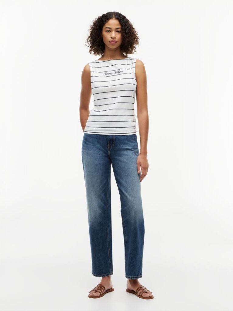 Multi Slim Boat Neck Tank Top  Women