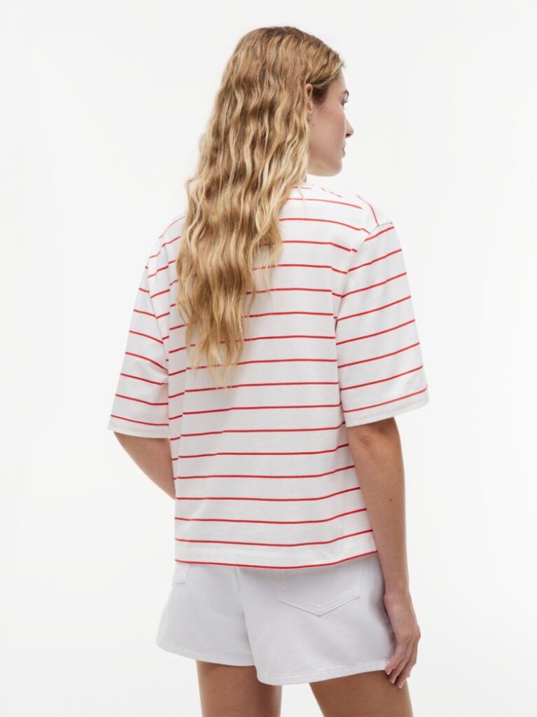 Multi Logo Embroidery Relaxed Crew Neck T-Shirt  Women