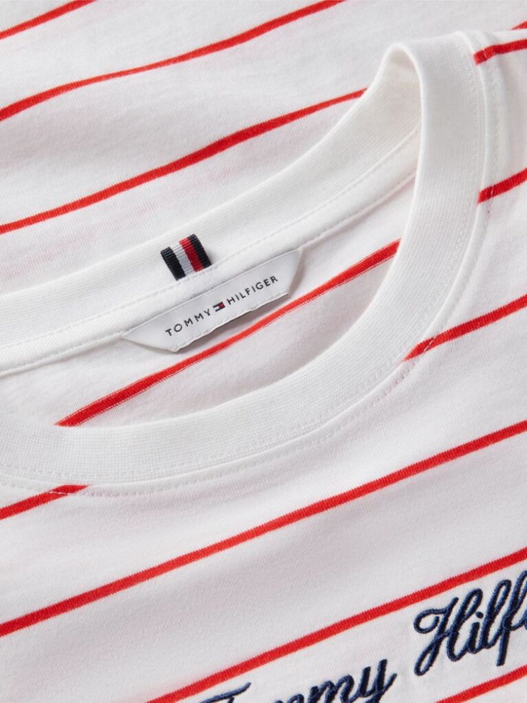 Multi Logo Embroidery Relaxed Crew Neck T-Shirt  Women