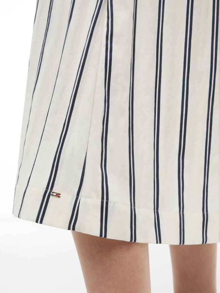 Multi Gold-Tone Button Stripe Midi Dress  Women