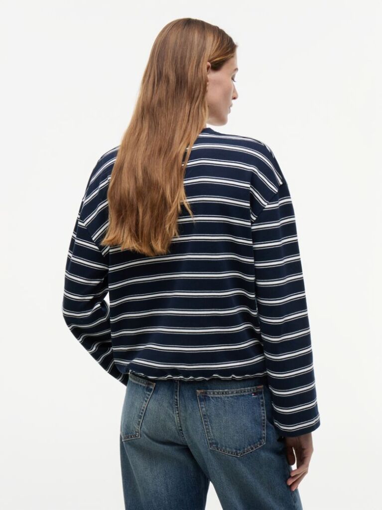 Multi T-Shirt Με Μακρύ Μανίκι Κορδόνι Και Ρίγες  Γυναίκες