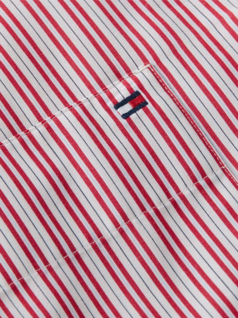 Multi Oversized Fit Flag Embroidery Poplin Shirt  Women