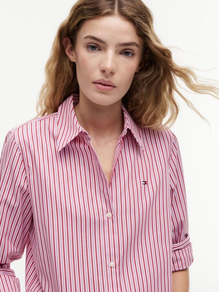 Multi Regular Fit Flag Embroidery Poplin Shirt  Women