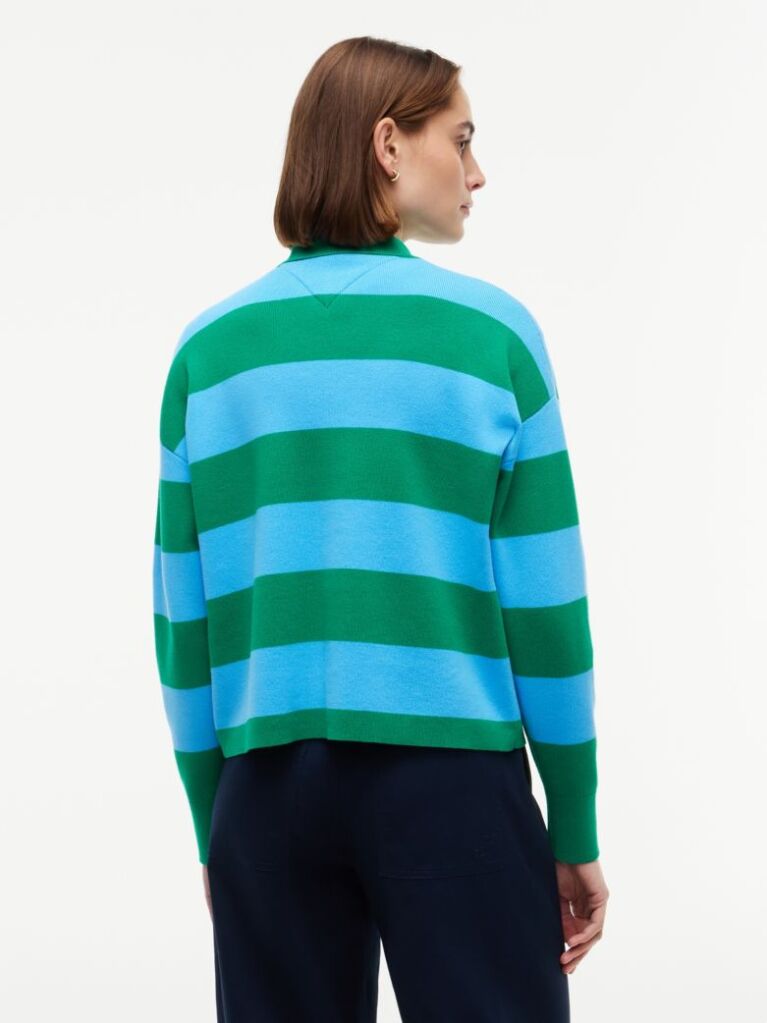 Multi Premium Knit Gold-Tone Button Polo Jumper  Women