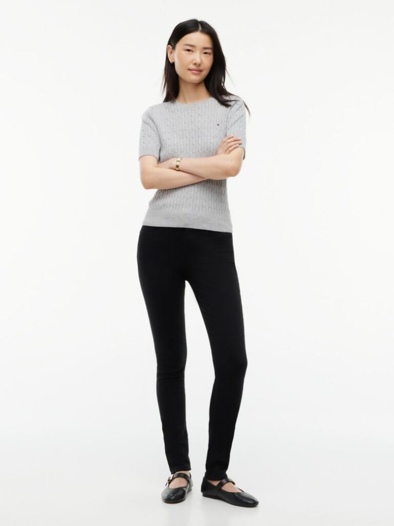 Black Como Mid Rise Skinny Black Jeans  Women