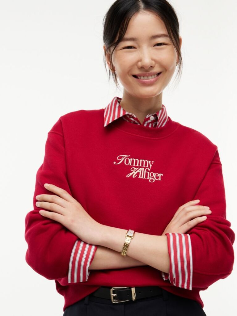 Red Logo Relaxed Terry Sweatshirt  Women
