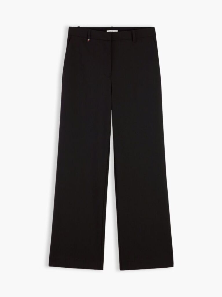 Black Straight Leg Twill Trousers  Women