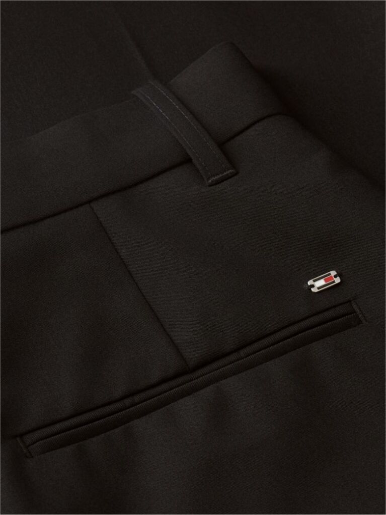 Black Straight Leg Twill Trousers  Women