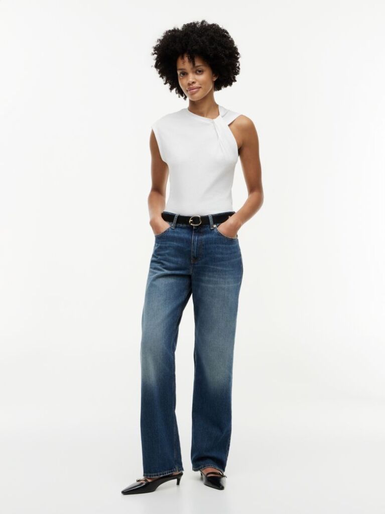 White Knot Textured Jersey Sleeveless Top  Women