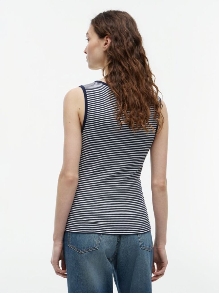 Multi Gold-Tone Button Ribbed Tank Top  Women