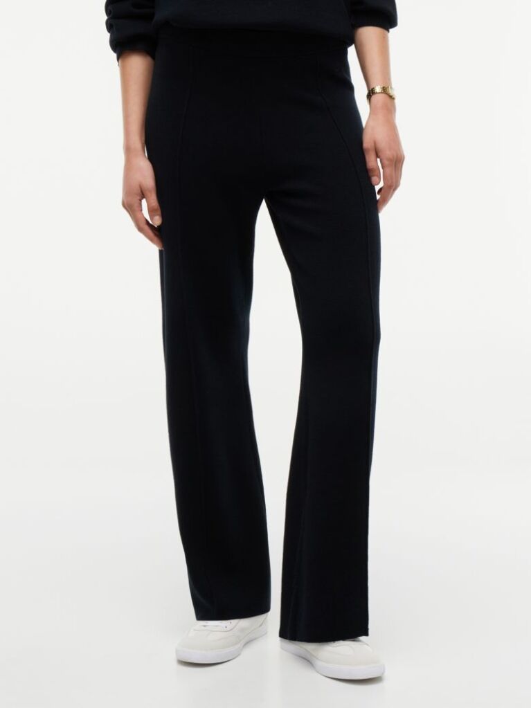 Black Travel Regular Trousers With Silk  Women