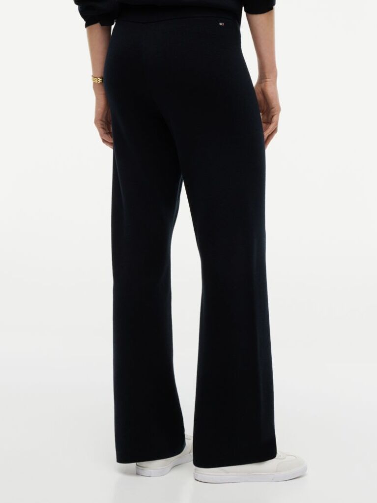 Black Travel Regular Trousers With Silk  Women