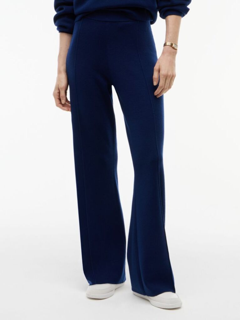 Blue Travel Regular Trousers With Silk  Women