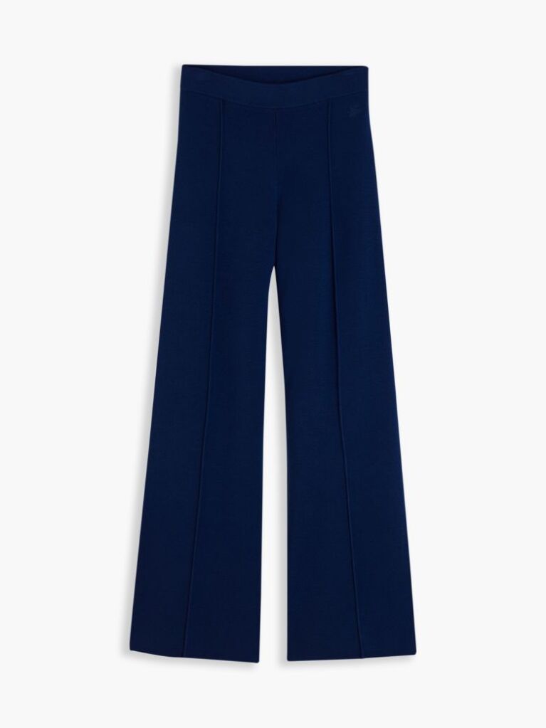Blue Travel Regular Trousers With Silk  Women