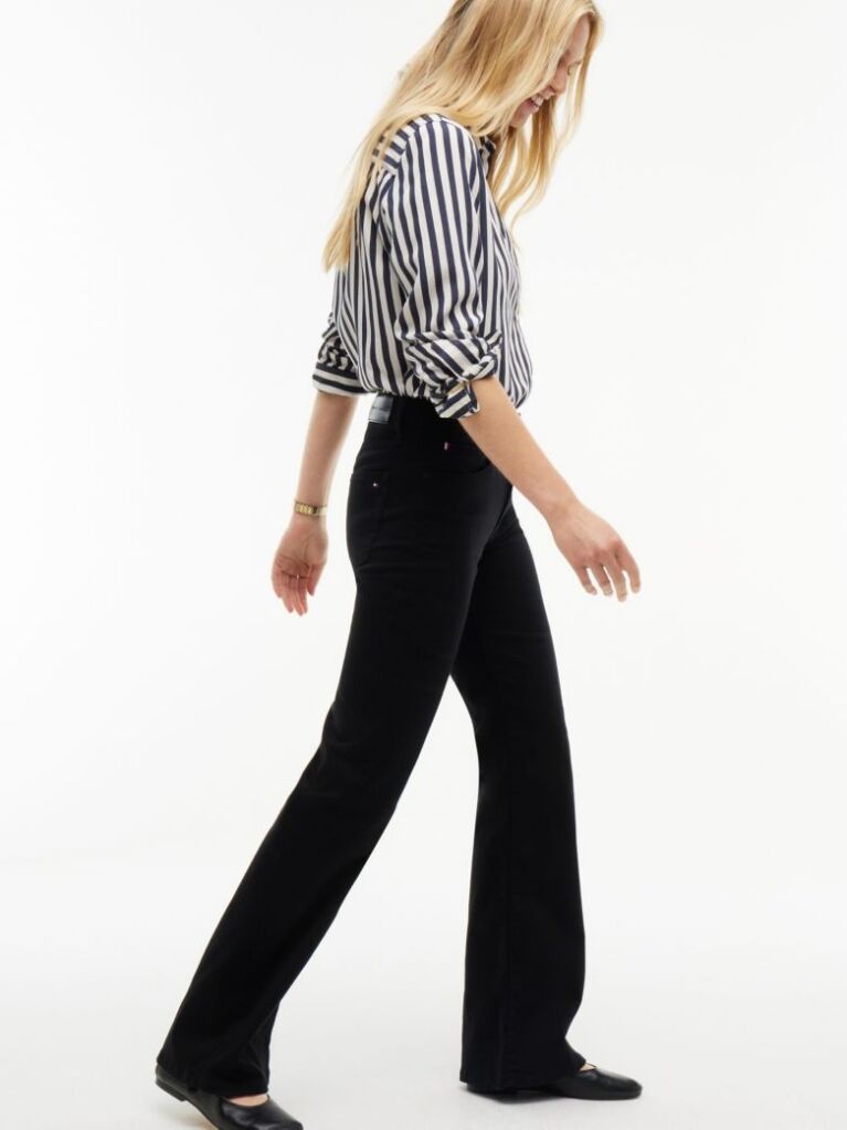 Black Luna Mid Rise Flared Black Jeans  Women
