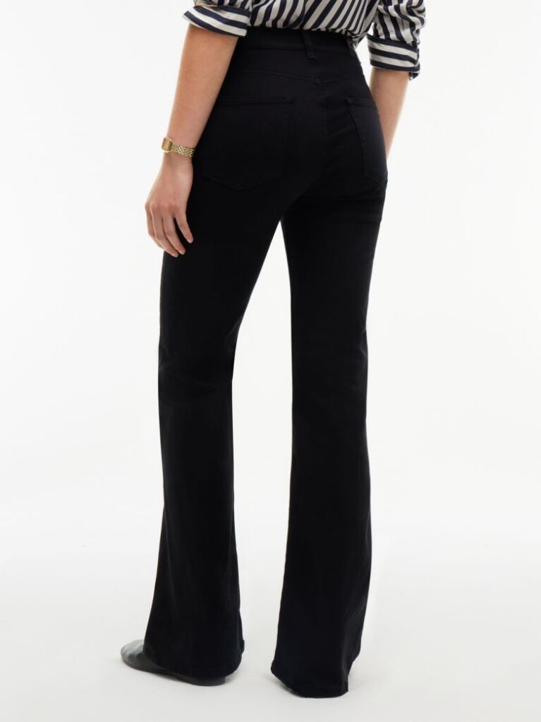 Black Luna Mid Rise Flared Black Jeans  Women
