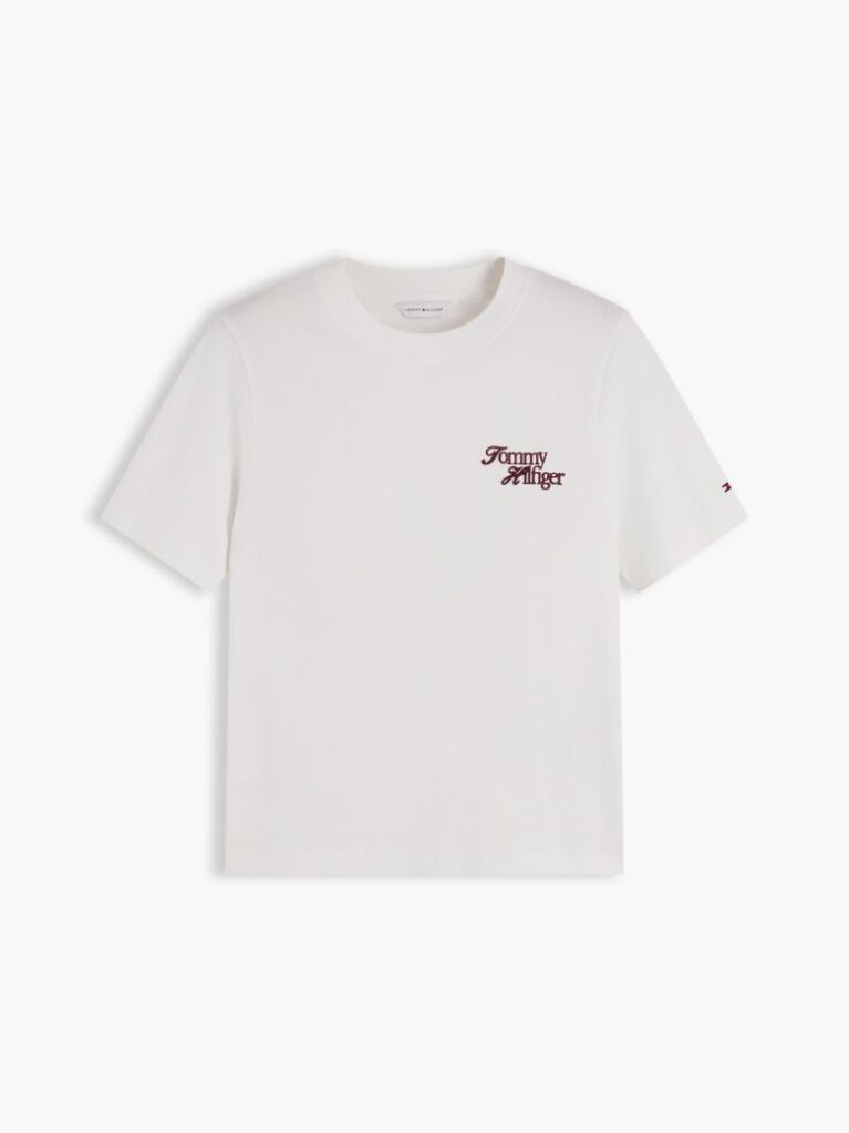 Μπεζ Βαμβακερό T-Shirt Με Κλασική Λαιμόκοψη Και Λογότυπο  Γυναίκες