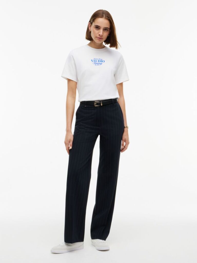 Beige Logo Interlock Knit Crew Neck T-Shirt  Women