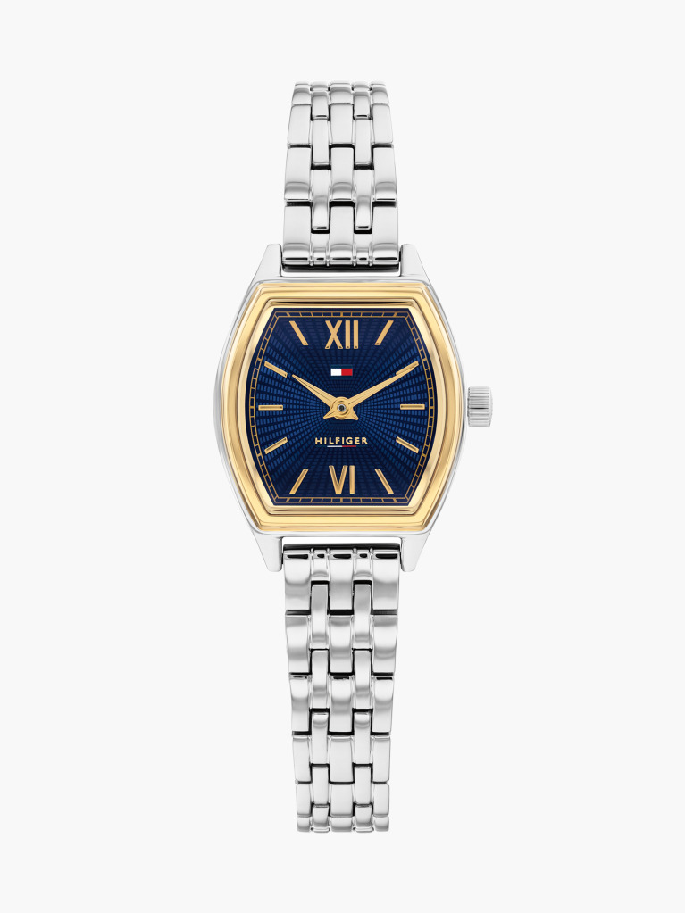 Blue Square Blue Dial Stainless Steel Chain-Link Watch  Women