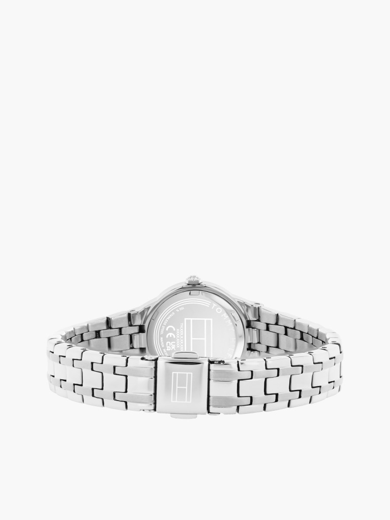 White Stainless Steel Frosted Dial Chain-Link Watch  Women