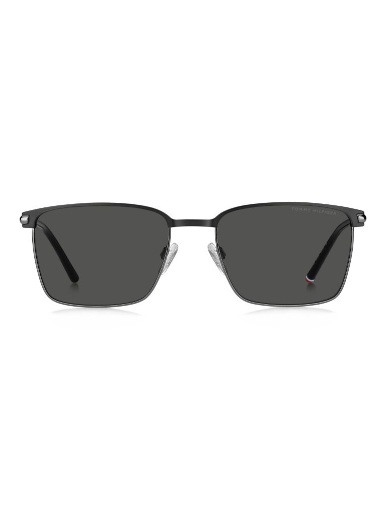 Black Modern Preppy Square Sunglasses  Men