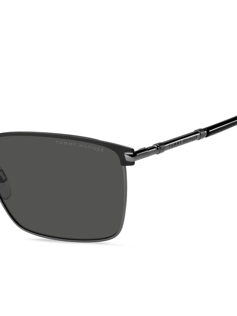 Black Modern Preppy Square Sunglasses  Men