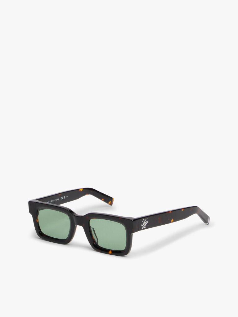 Brown Logo Rectangular Sunglasses  Men