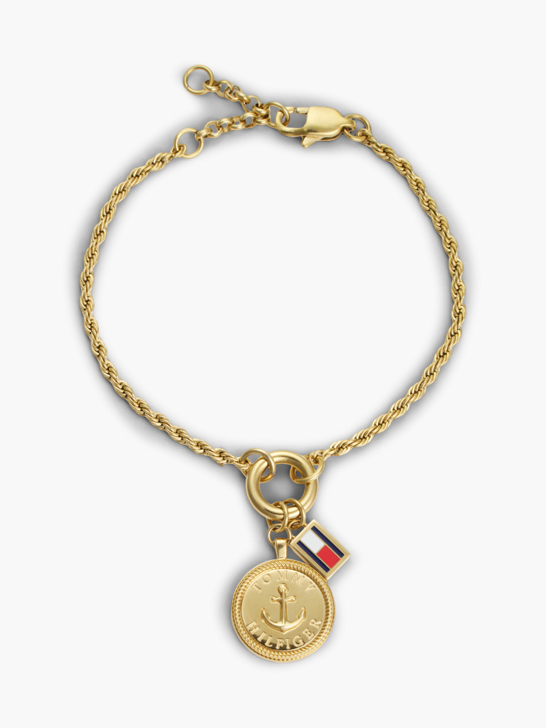 Gold Gold-Plated Rope Chain Nautical Charm Bracelet  Women