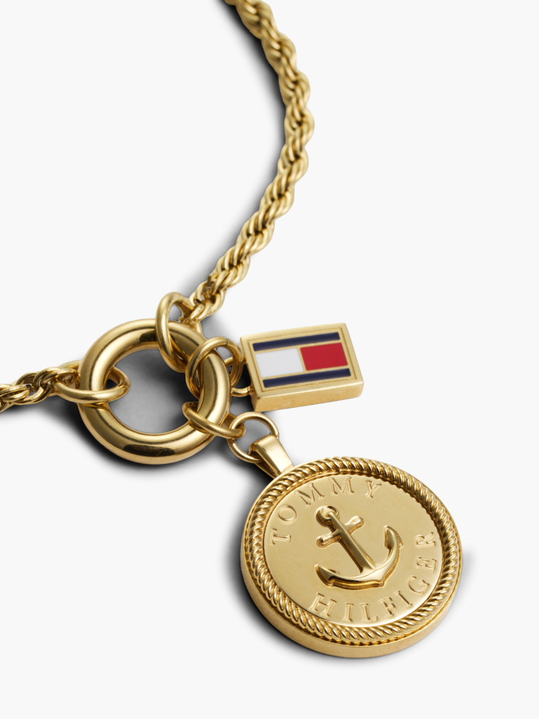Gold Gold-Plated Rope Chain Nautical Charm Bracelet  Women