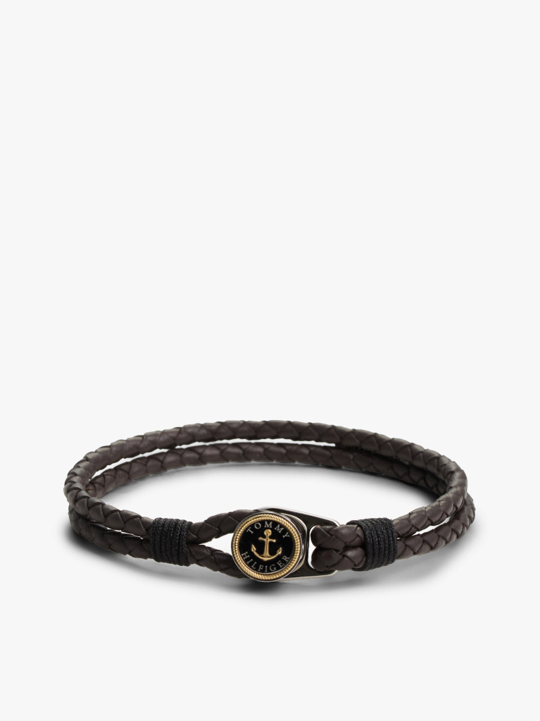 Καφέ Δερμάτινο Βραχιόλι Με Nautical Charm  Άνδρες