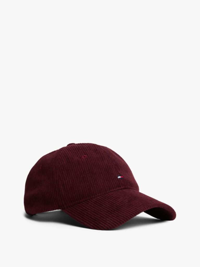 Red Hilfiger Flag Corduroy Baseball Cap  Men