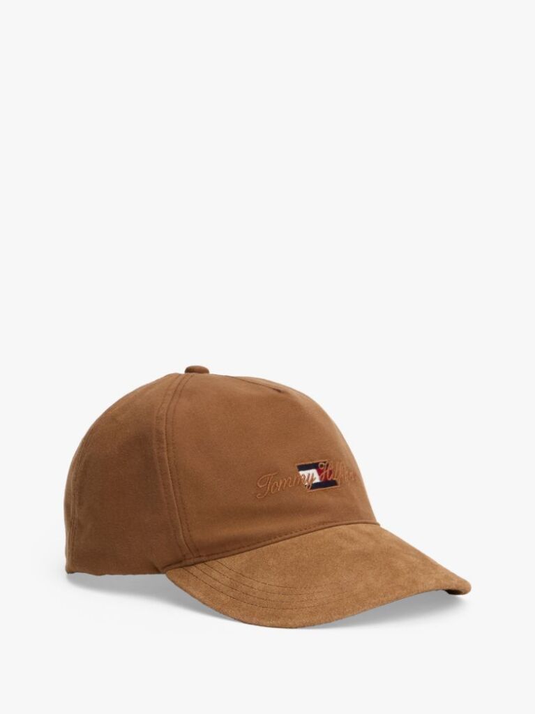 Khaki TH Flag Suede Canvas Five Panel Cap  Men