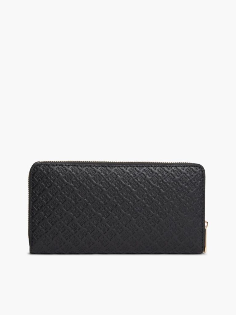 Black Hilfiger Icon Debossed Zip-Around Wallet  Women