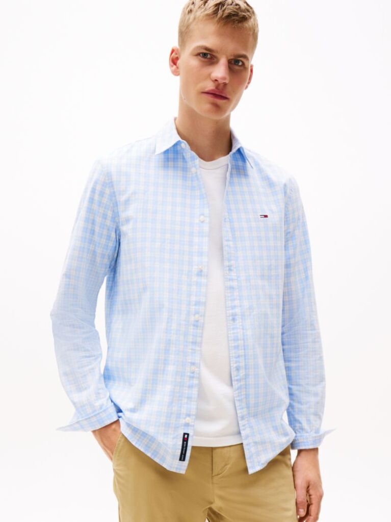 Blue Regular Fit Check Shirt  Men