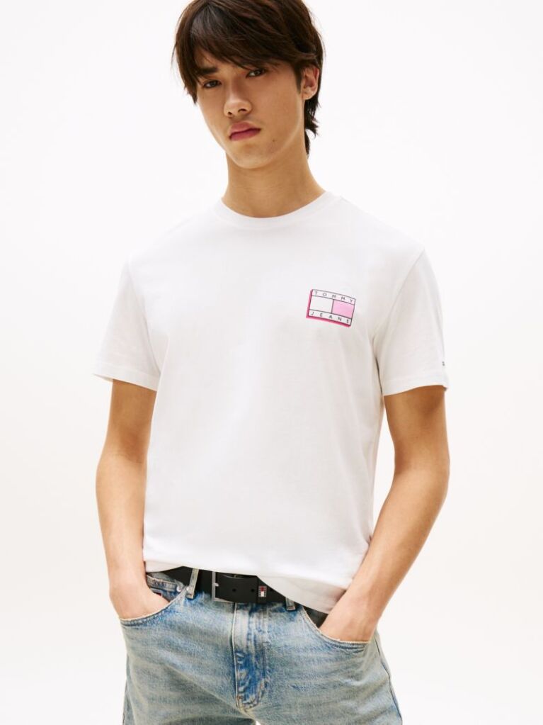 Άσπρο Slim T-Shirt Με Λογότυπο  Άνδρες