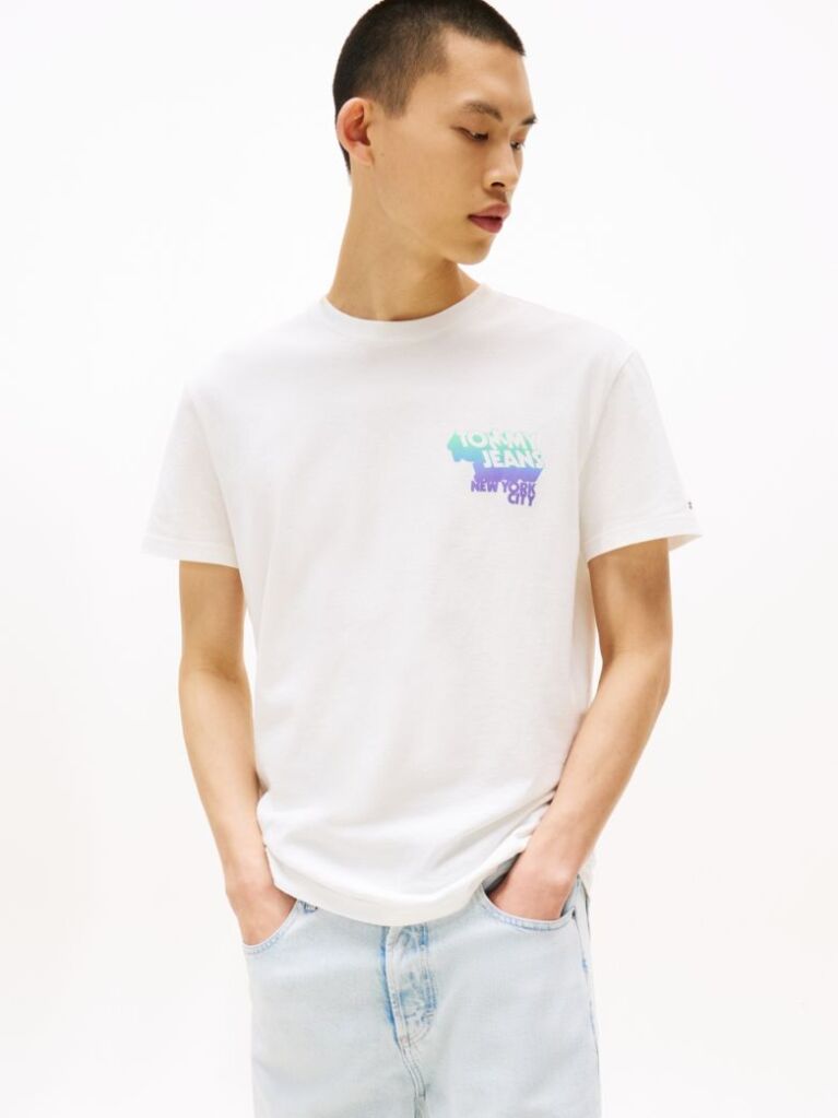 Άσπρο T-shirt Με Λογότυπα Στο Πίσω Μέρος  Άνδρες