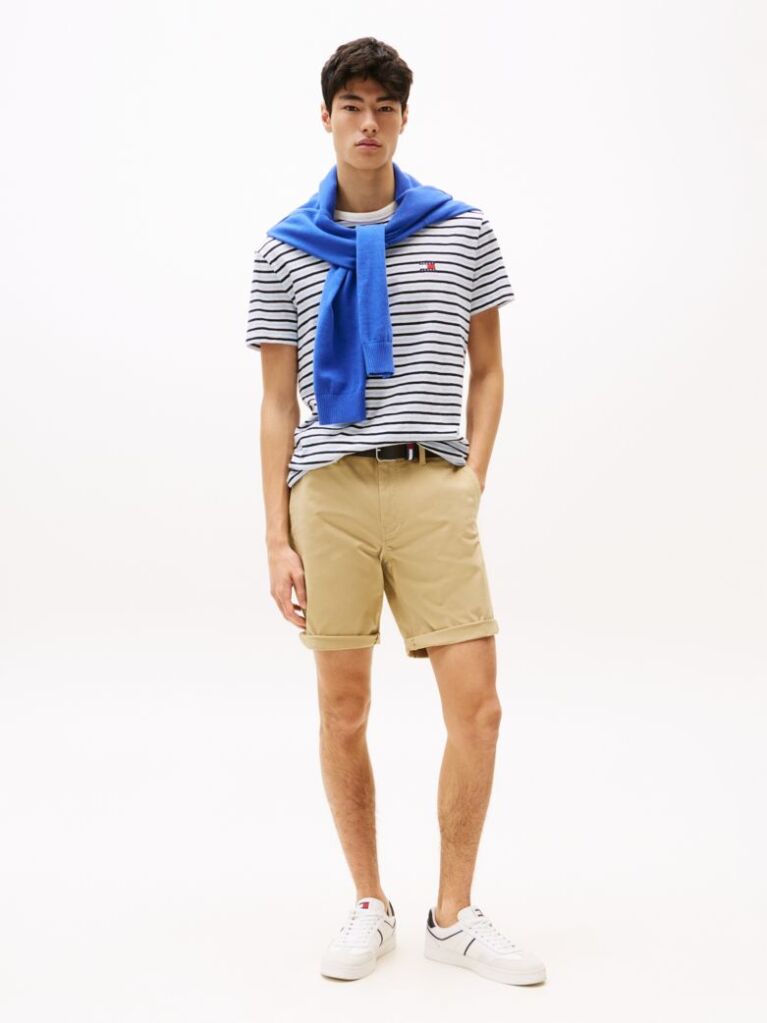Beige Scanton Slim Chino Bermuda Shorts  Men