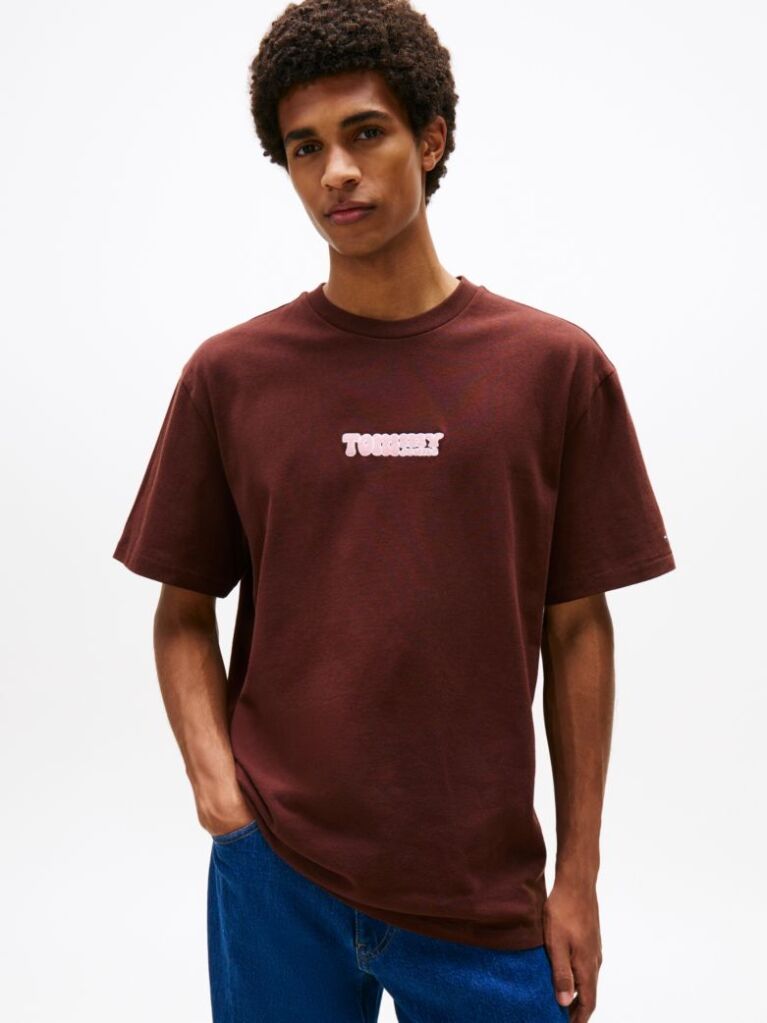 Καφέ Άνετο T-Shirt Με Σχέδιο  Άνδρες