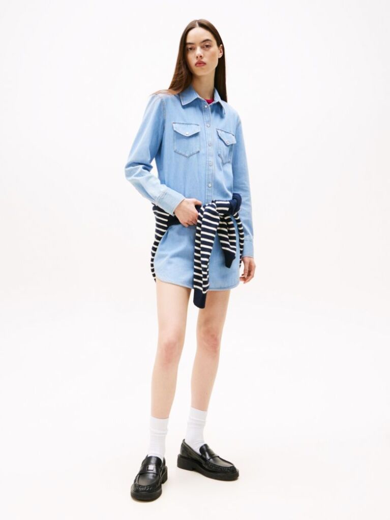 Denim Mini Denim Shirt Dress  Women